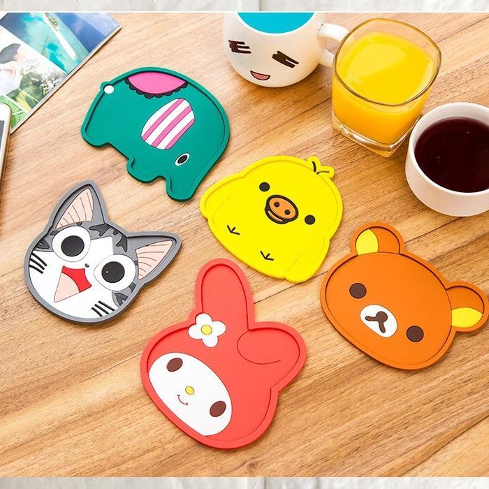 Bộ 10 miếng / đế lót ly hình cute