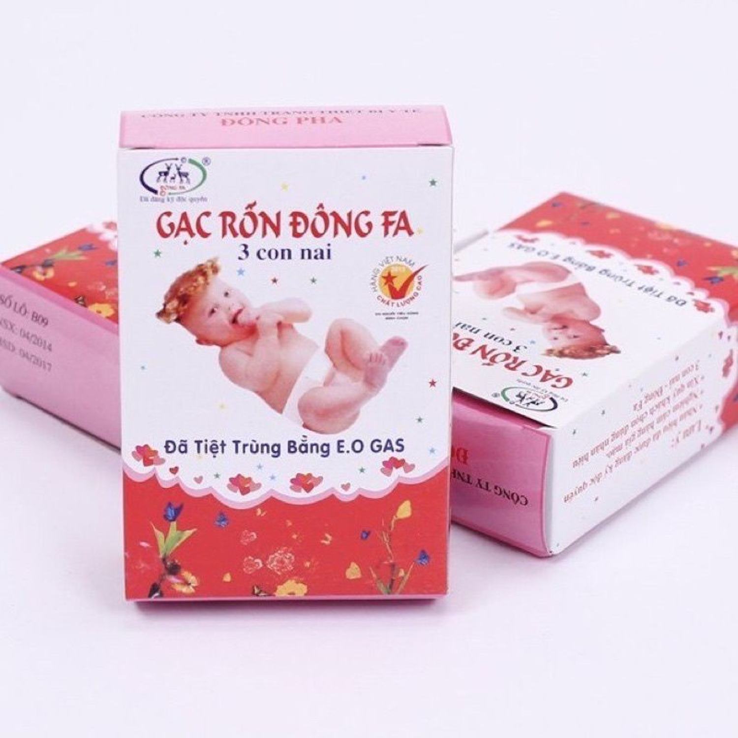 Băng rốn, Gạc rốn sơ sinh Đông fa cho bé (hộp 3 chiếc)