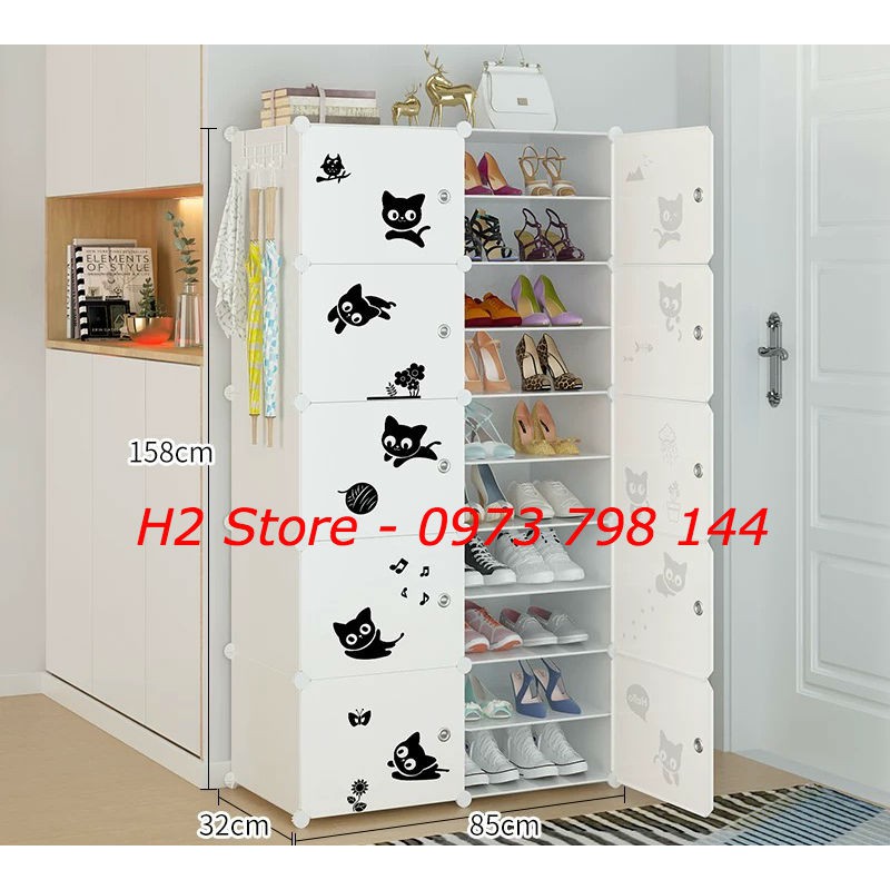 BÁO GIÁ TỦ ĐỂ GIAY | Shopee Lazada Sendo Tiki mới nhất 64 TỦ ĐỂ GIÀY CỬA MÈO ĐEN 20 Ô (chia ô) ĐA NĂNG THÔNG MINH