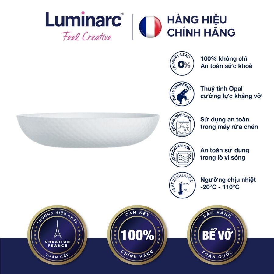 Bộ 6 đĩa sâu thuỷ tinh luminarc diwali precious 20cm- ludiq1664