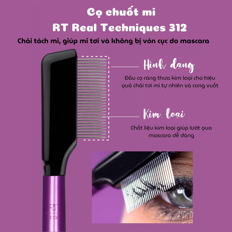 Cọ chải lông mi lông mày mascara RT Real Techniques Lash Separator RT312