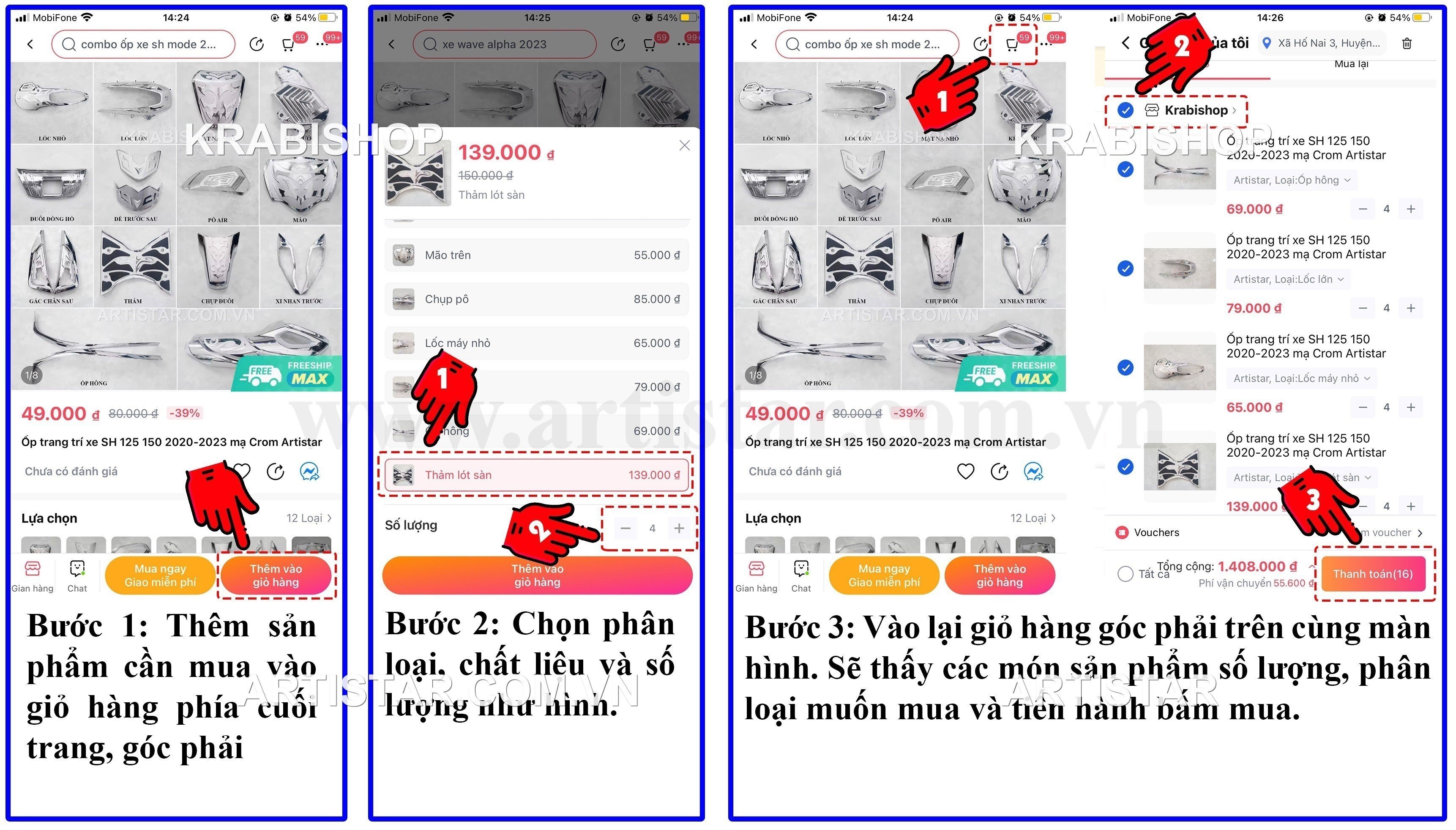 Ốp trang trí xe Lead 2013-2017 mạ crom Artistar