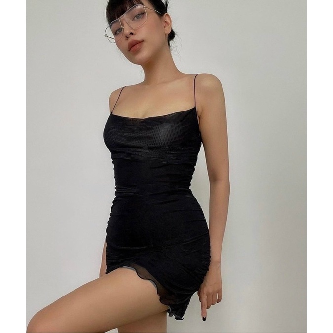 Đầm TK 2S Lưới Ôm Body Gợi Cảm D113