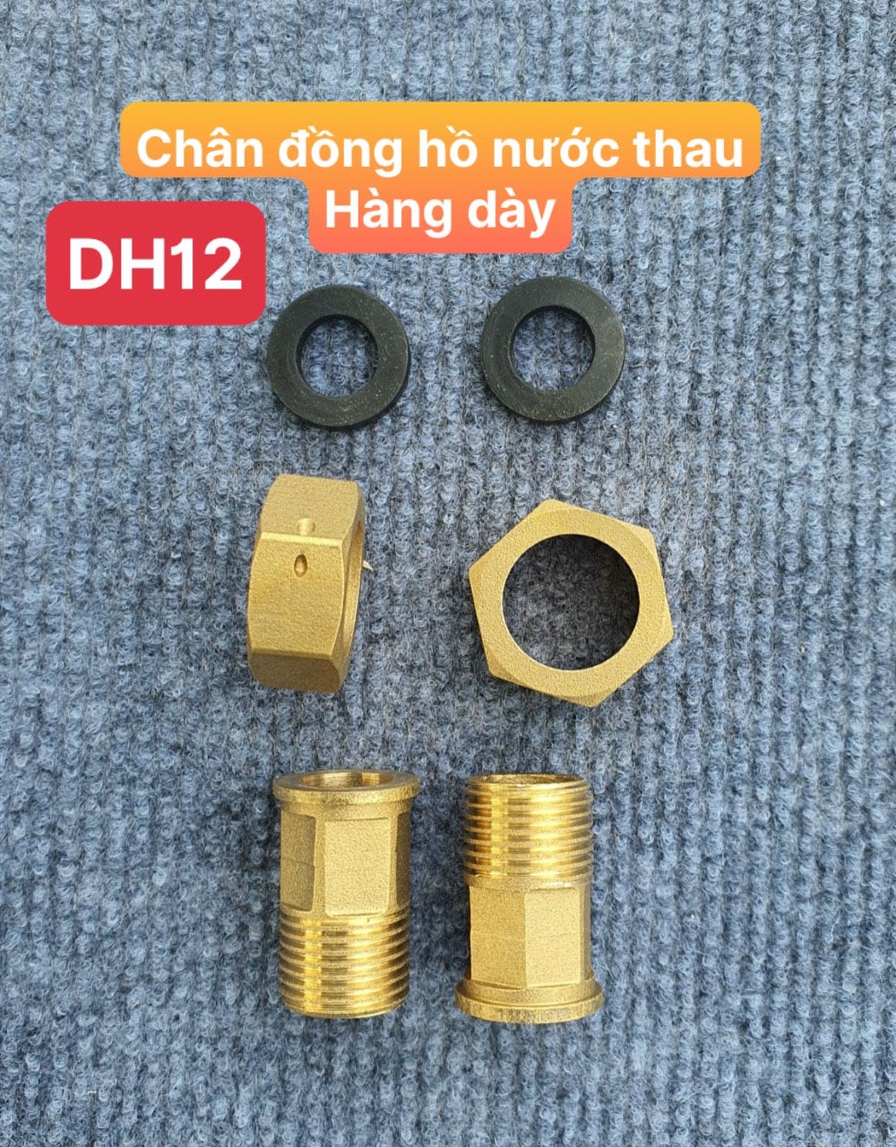 Chân đồng hồ nước xi và đồng thau (Rắc co 21-27)