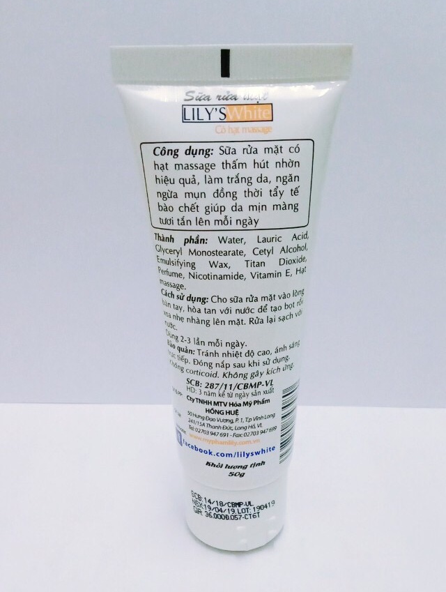 [HCM]Sữa rửa mặt LilyS white trắng da-sạch nhờn