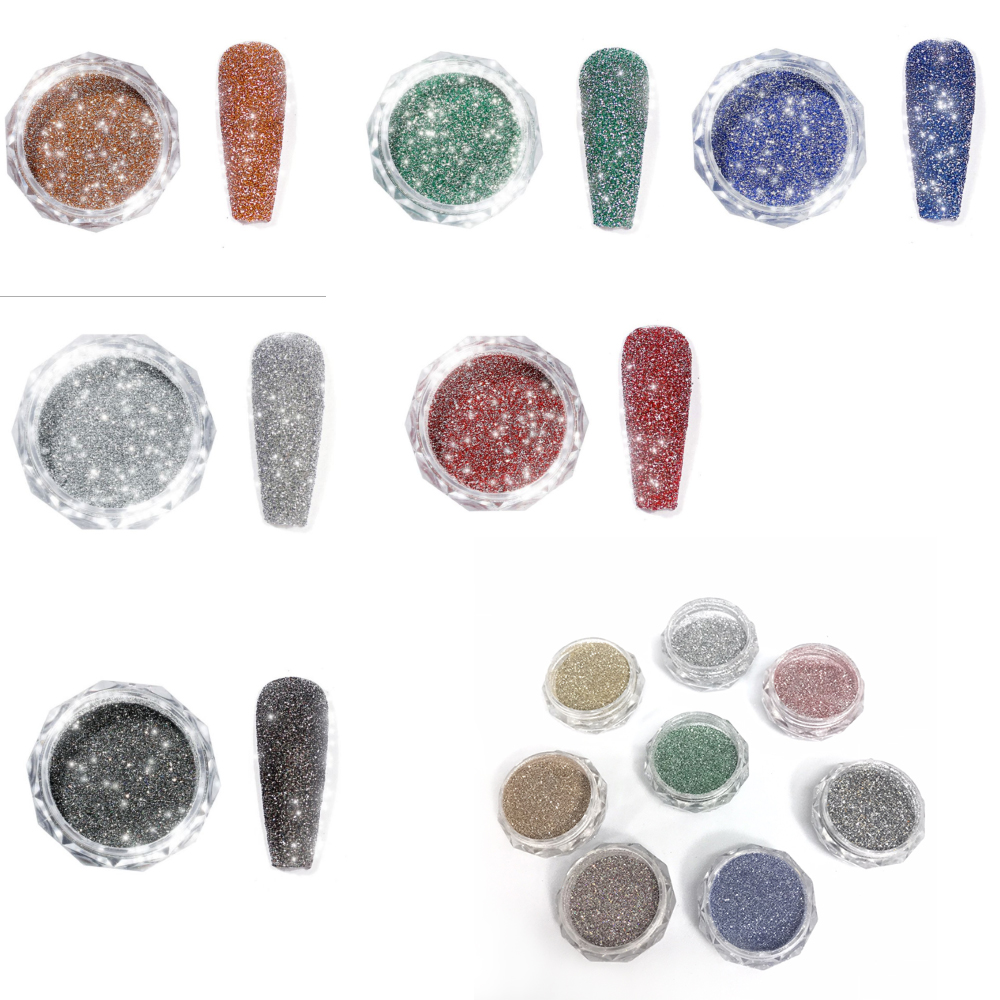 Set Nhũ Nail Flash Glitter Siêu Sáng 8 Màu