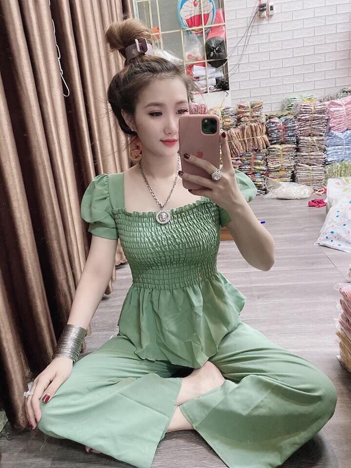 Sét bộ dài voan nhún dễ thương TTSA0408