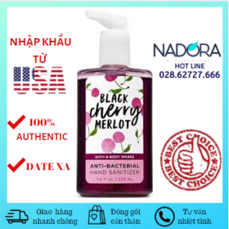 Rửa tay khô Bath and Body Works Black Cherry Merlot (225ml) nhập khẩu