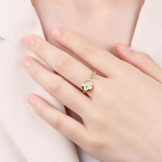 (PT) NHẪN TITAN MẶT HỞ MÀU VÀNG