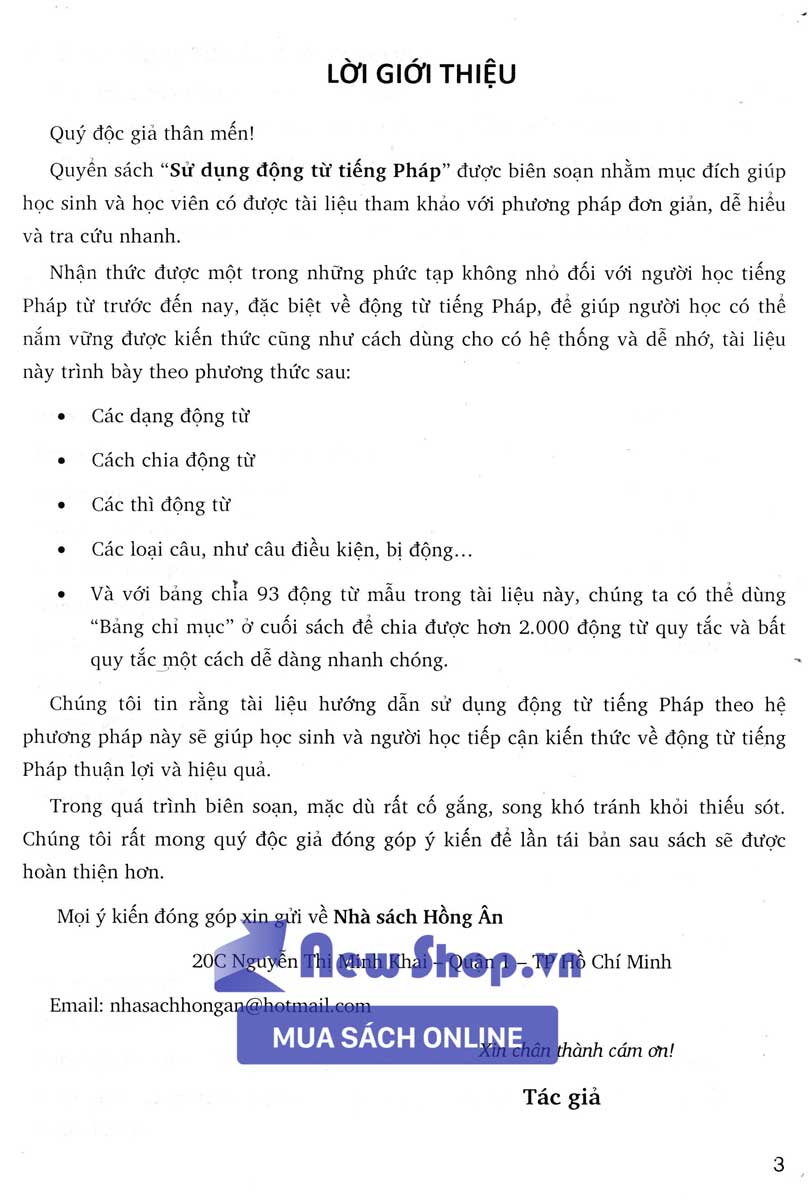 Sách - Sử Dụng Động Từ Tiếng Pháp (HA) - Newshop