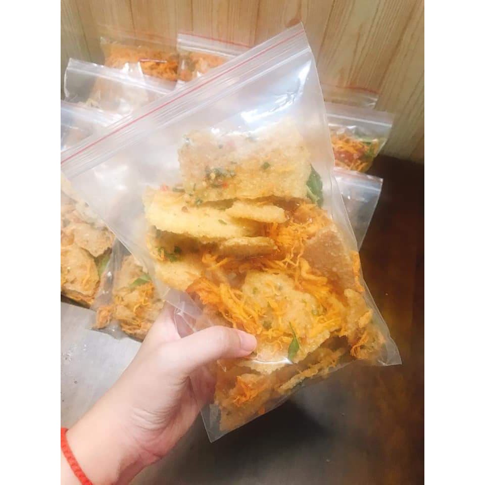 Combo 5 Túi Zip 1Kg Cơm Cháy Lắc Khô Gà Lá Chanh Cay