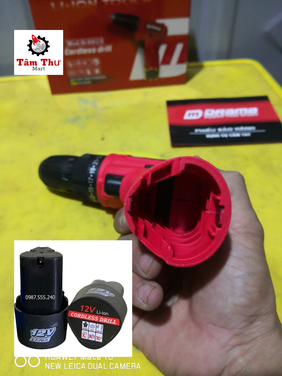 Thân máy khoan bắt vít dùng pin 12v drama 100% lõi đồng