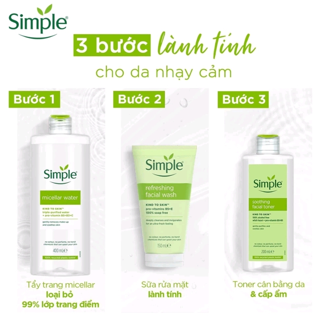 Nước Tẩy Trang Simple Micellar Water 200ml