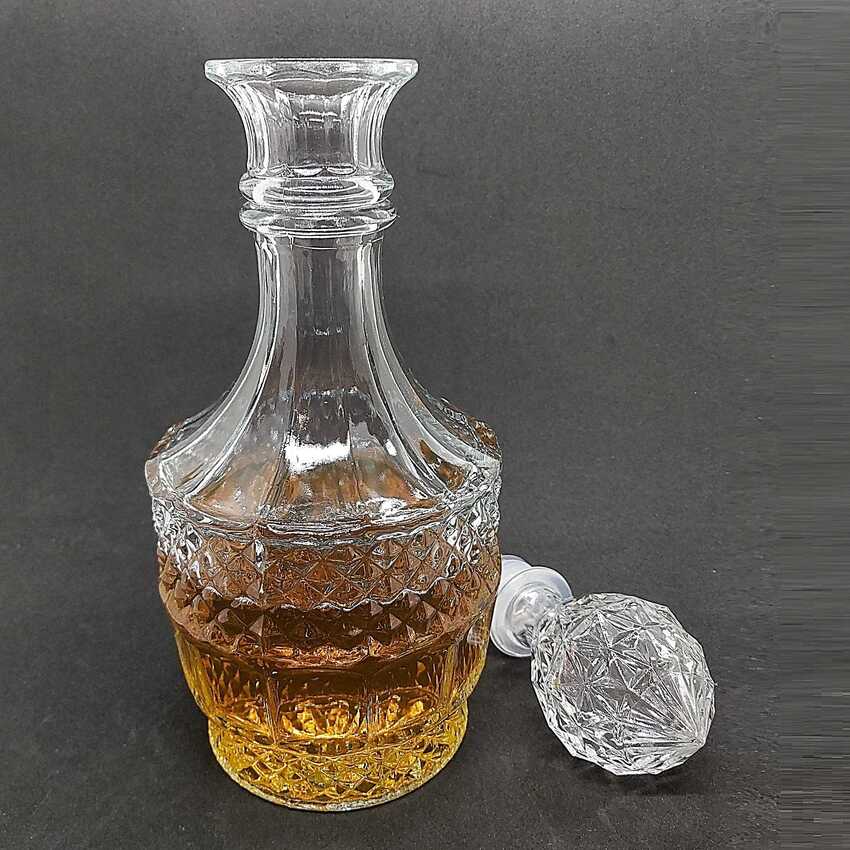 Chai Đựng Rượu Thủy Tinh 750ml cao cấp mẫu trụ tròn họa tiết nổi – Vỏ Chai Rượu Đẹp - Bình đựng Rượu Thủy Tinh - Chai Thủy Tinh Đựng Rượu (B2)