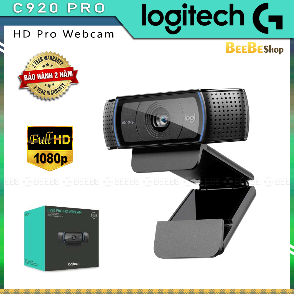 Logitech HD Pro Webcam C920, Widescreen Video Calling and Recording, 1080p Camera, Desktop or Laptop Webcam