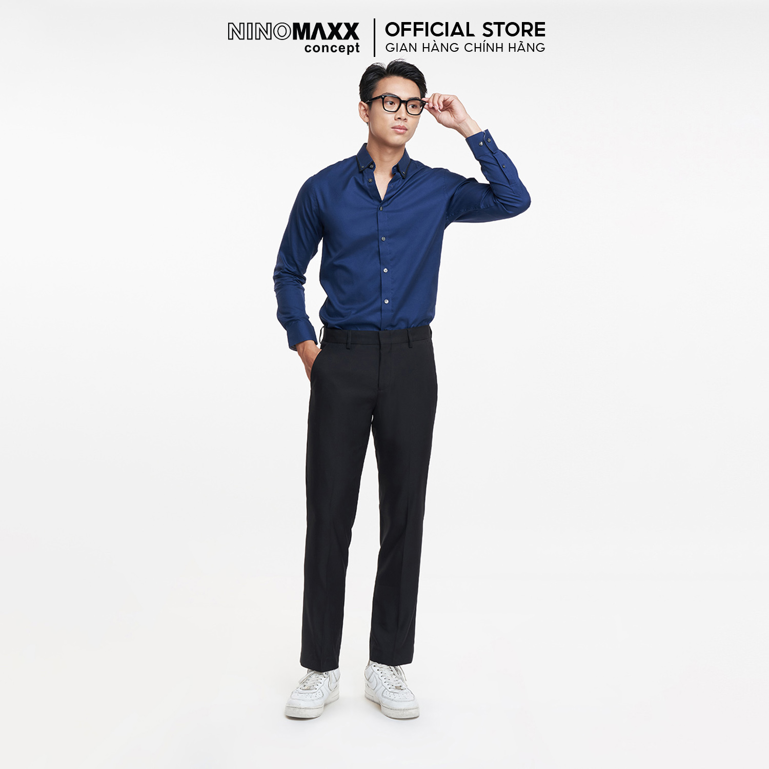 [CÒN SIZE M] Áo Sơ Mi Nam Tay Dài Công Sở Slim Fit N&M Thương Hiệu NINOMAXX 1902020