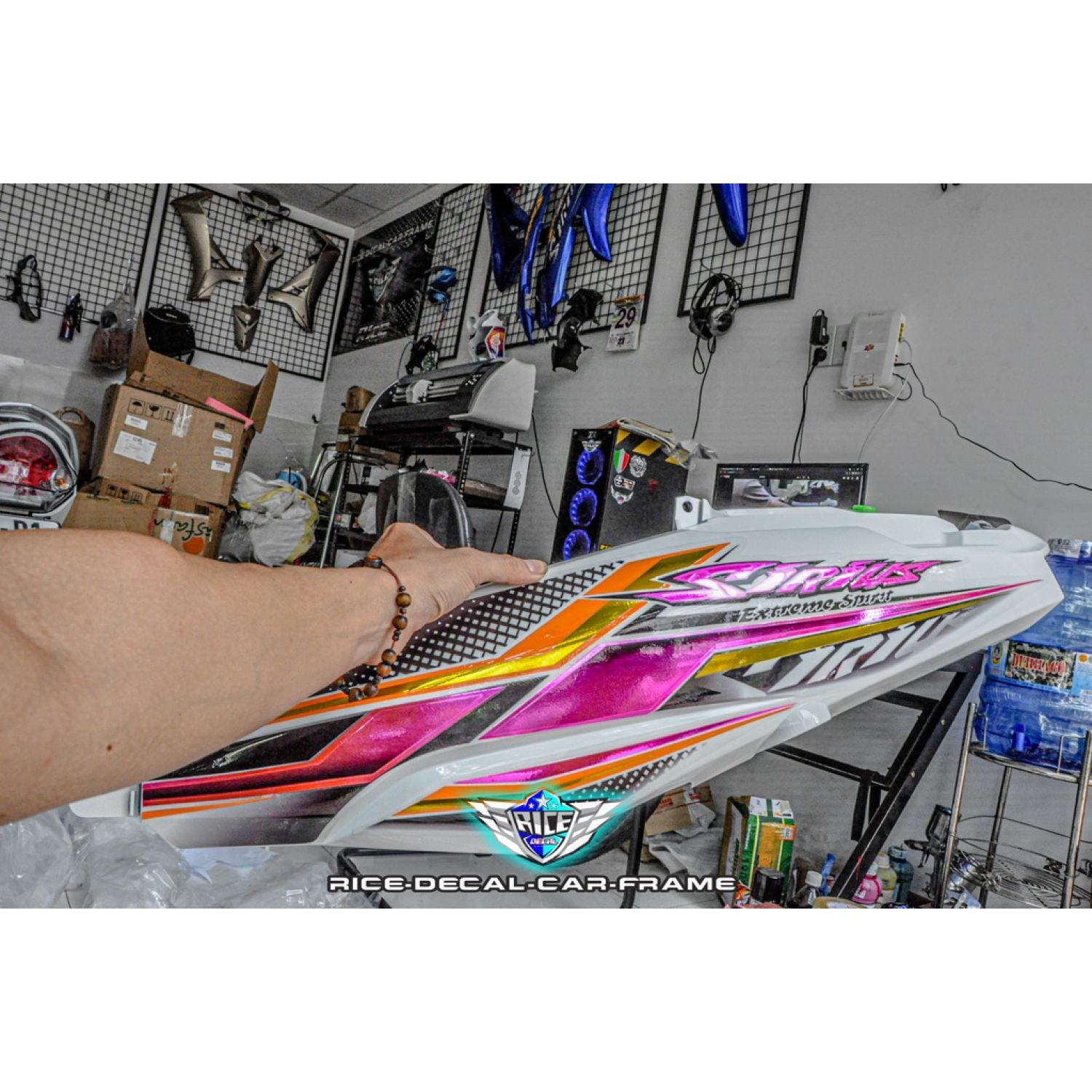 Tem Sirius Trắng ( hồng ) Cham vuông siêu phẩm ( Tem in thường mẫu gốc Rice decal )