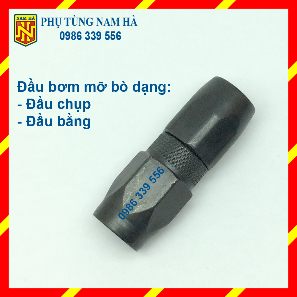 Đầu bơm mỡ bò loại đầu bằng, đầu chụp 4 chấu chắc chắn, đầu bơm mỡ nhanh chóng và tiện lợi