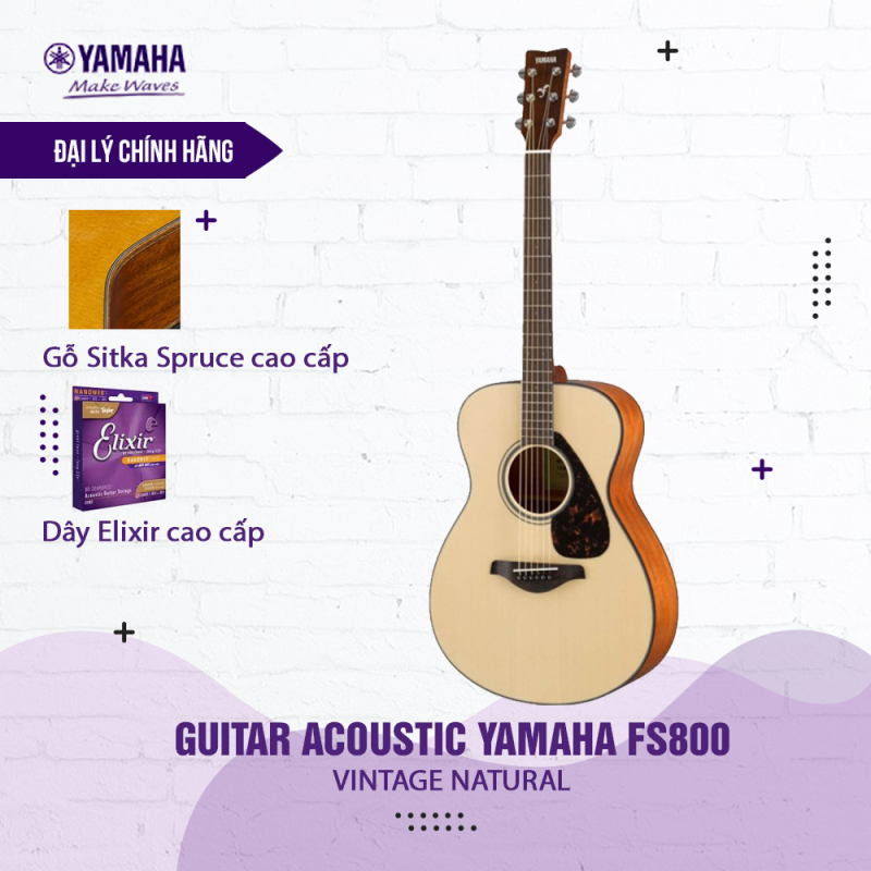 Đàn Acoustic Guitar Yamaha FS800 - Đàn guitar chính hãng được Yamaha phân phối ( Tặng bộ dây Elixir + Bảo hành 12 tháng )