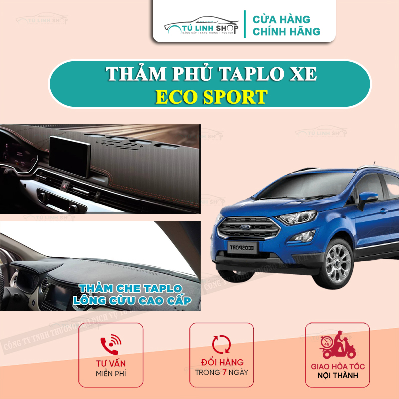 Thảm taplo Ford EcoSport chính hãng MINCAR hoặc bằng lông Cừu 3 lớp và Da Cacbon