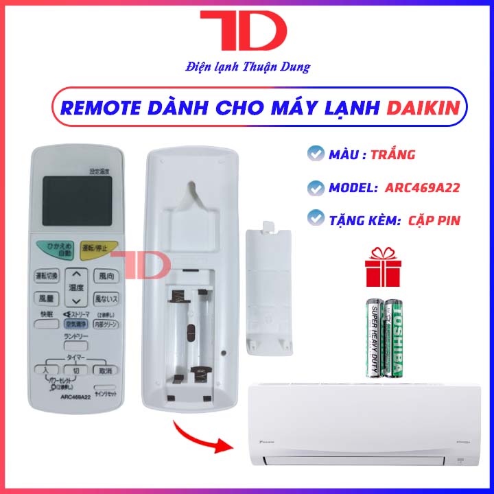 Remote điều khiển điều hòa dành cho máy lạnh Daikin nội địa Nhật - Điện Lạnh Thuận Dung