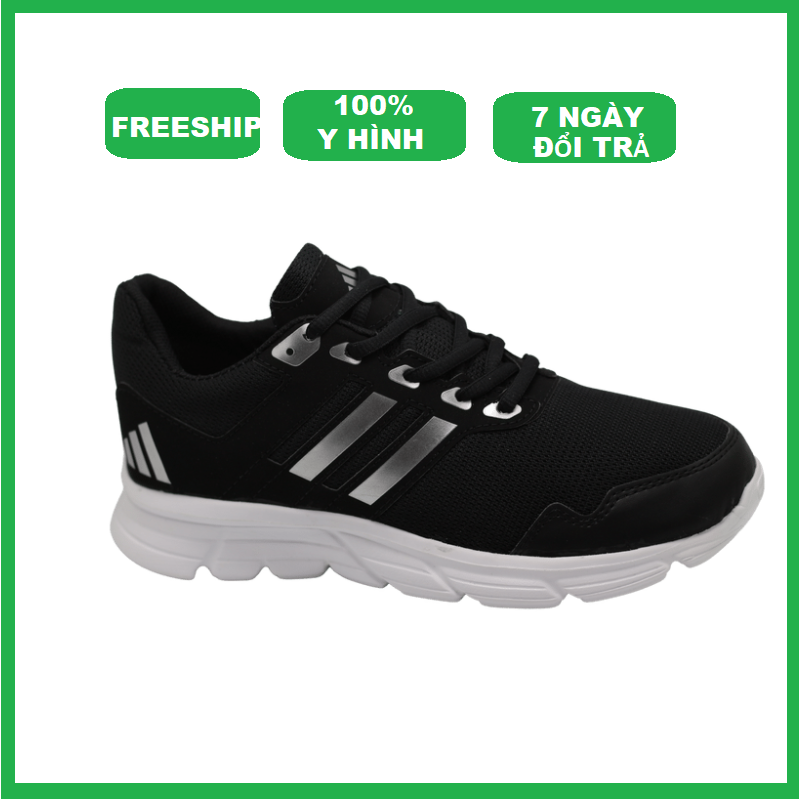 [HCM]Giày sneaker nam nữ đen sọc trắng size 35 đên 43 (CT04)