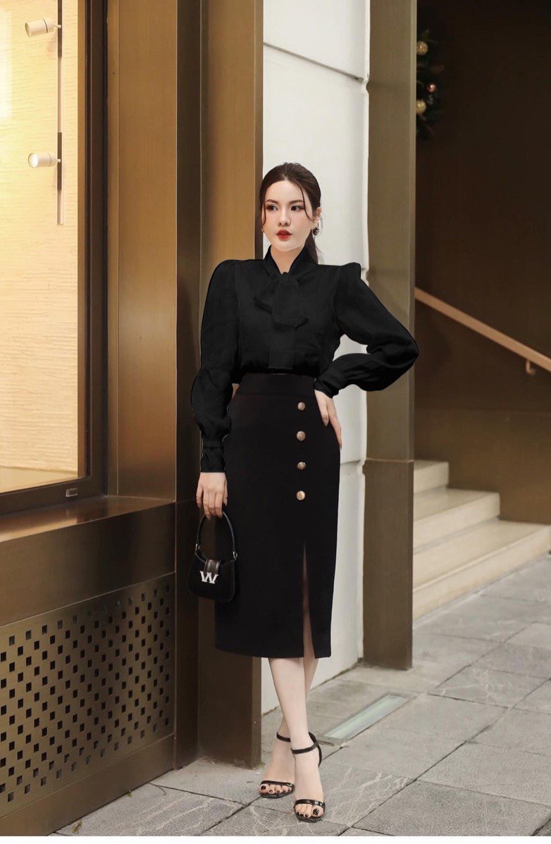 (Chubby) Chân Váy Dài 4 Nút Size M (50kg-60kg)