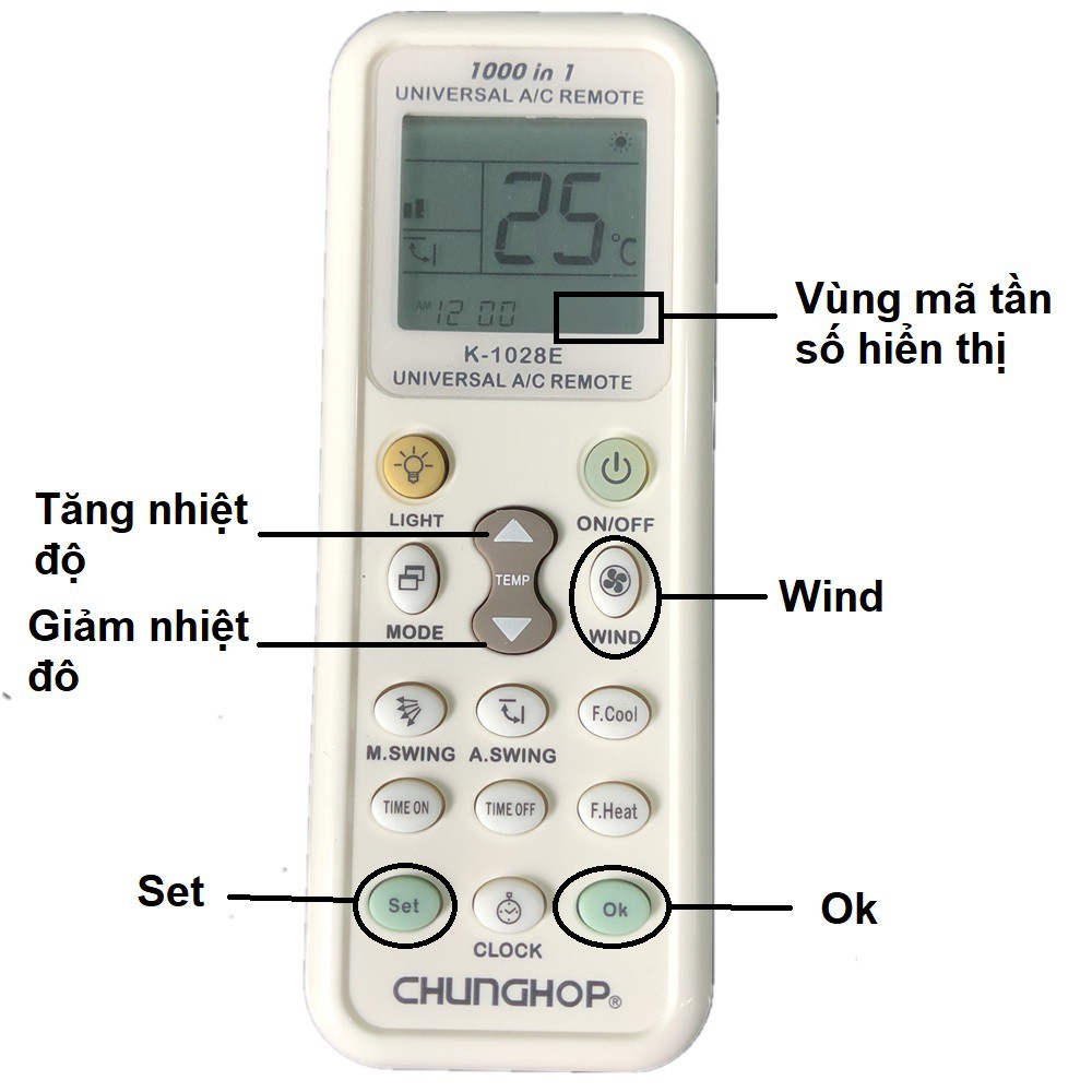 Remote control universal air conditioner K 1028E - (Remote air conditioner)