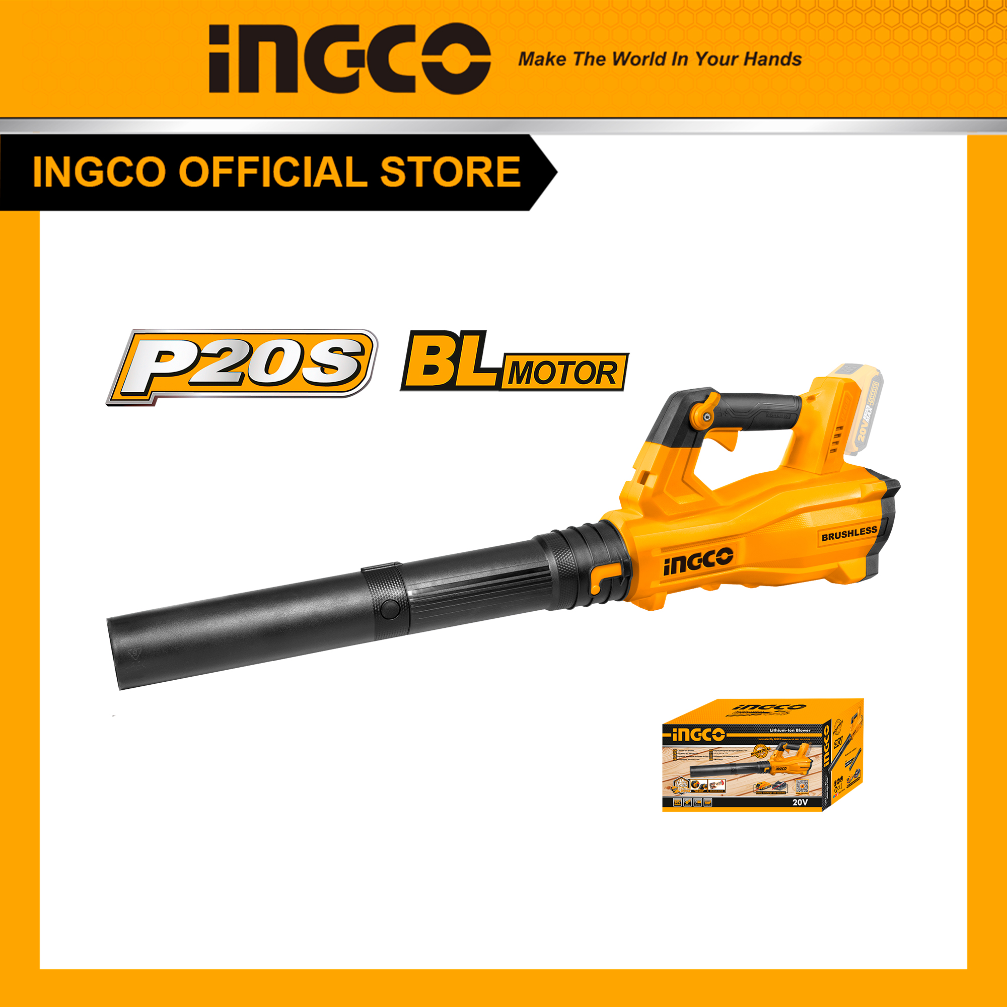Máy thổi bụi / thổi lá motor không chổi than ingco cabli20428