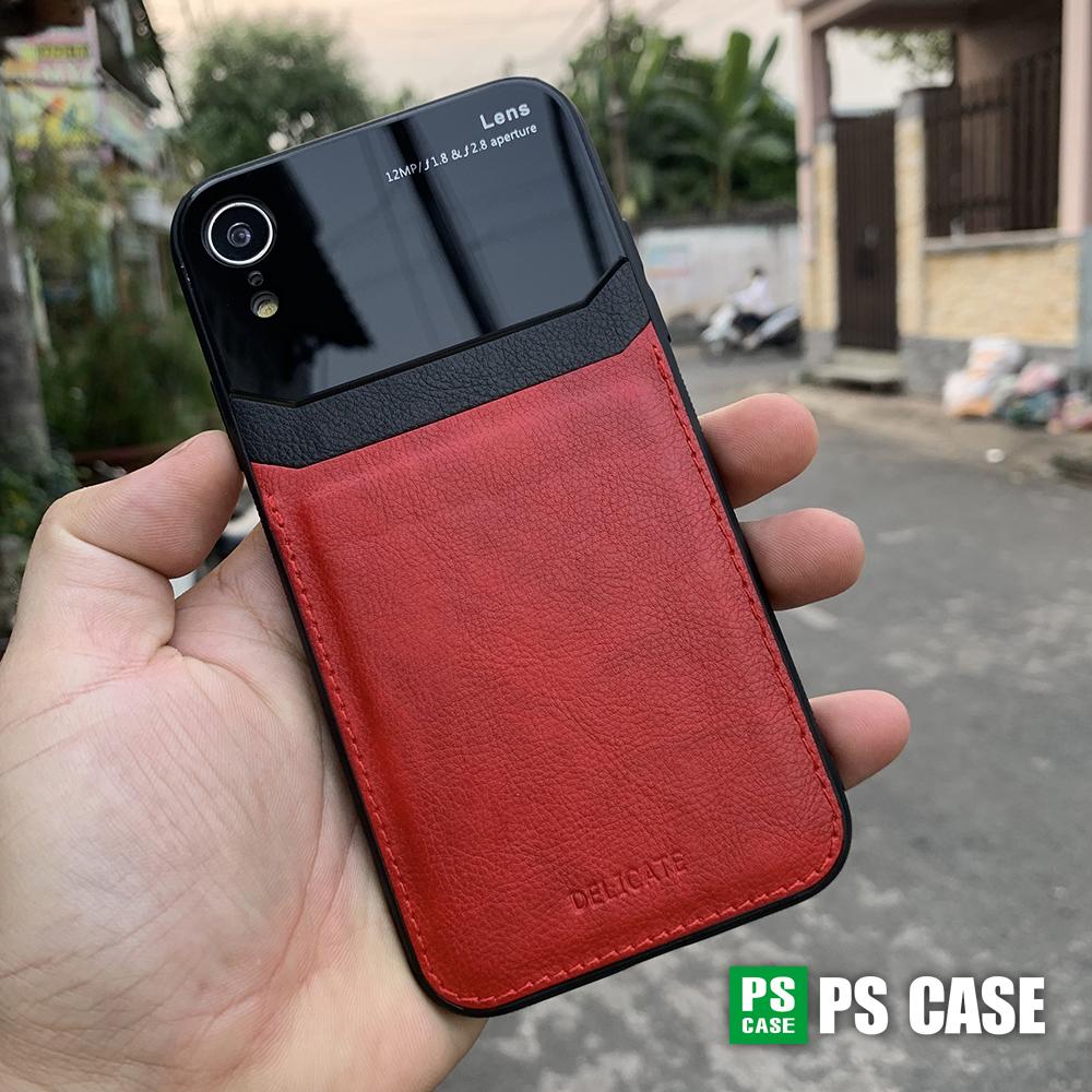 Ốp lưng da kính cao cấp dành cho iPhone XR - Màu đỏ - PS Case Phân Phối