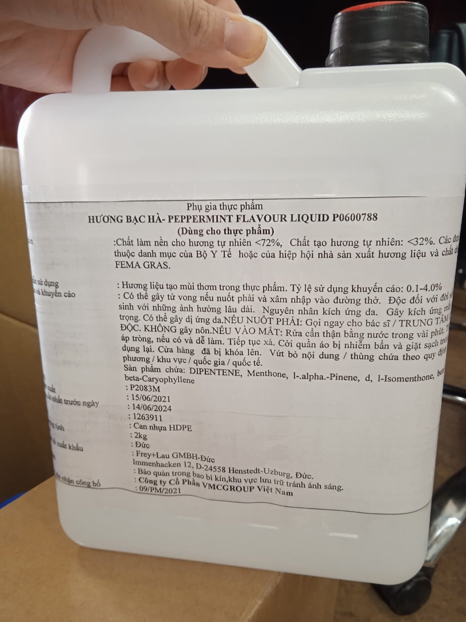 Hương bạc hà thực phẩm can 1 lít