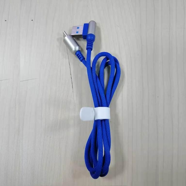 Cáp sạc TypeC  dây vải chân USB vuông góc 90 độ