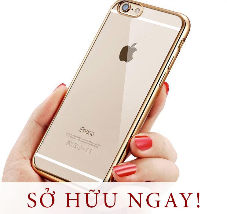 Ốp lưng điện thoại Iphone 6 Plus viền vàng