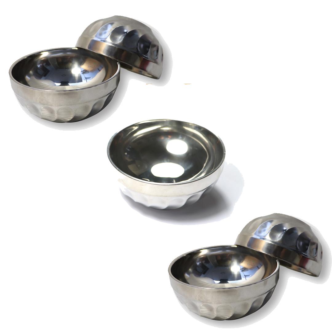 Combo 5 Chén Ăn Cơm Inox 2 LỚP KIỂU Xoắn Cao Cấp