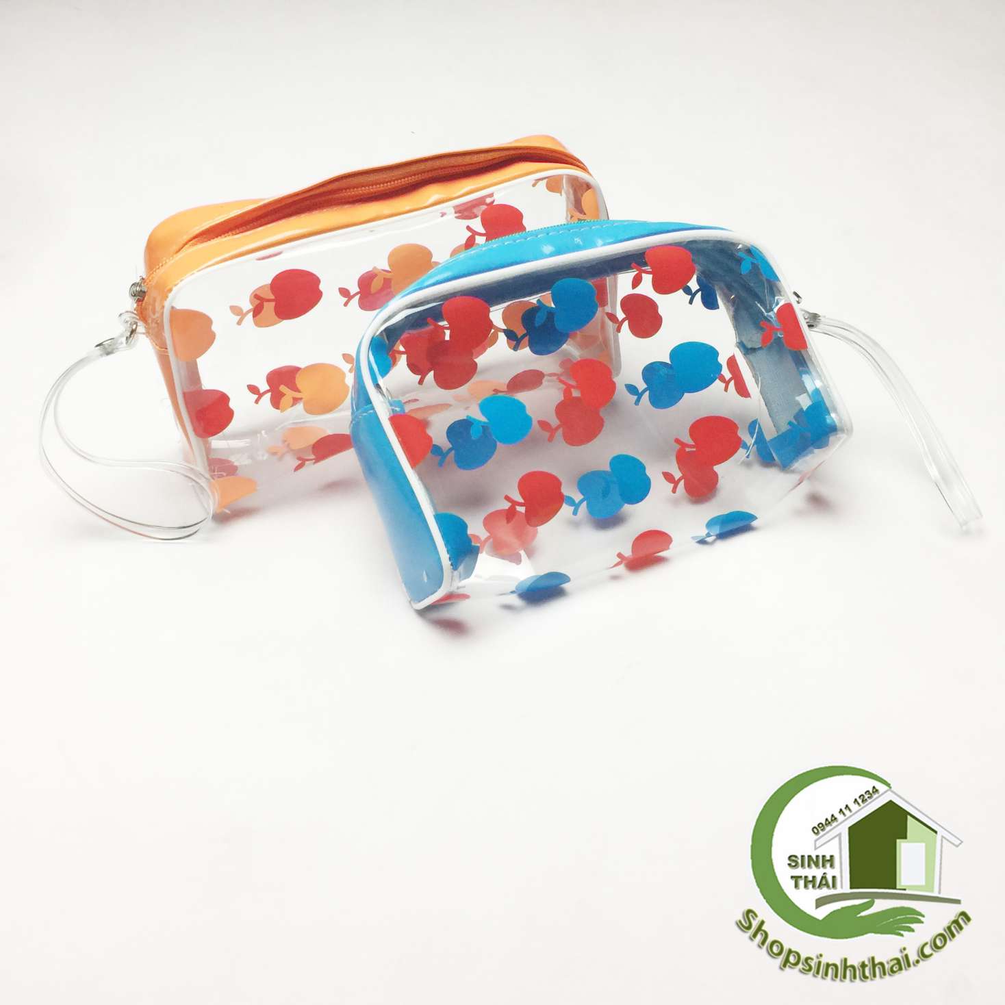 [HCM]Túi ví nhựa trong suốt đựng mỹ phẩm bút viết đồ cột tóc - bóp nhựa lớn 20 x 15cm