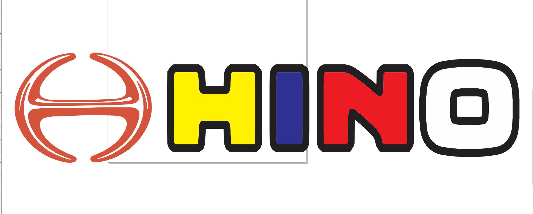 Tem decal chữ hino dán xe tải hino(sl; 1 tem)