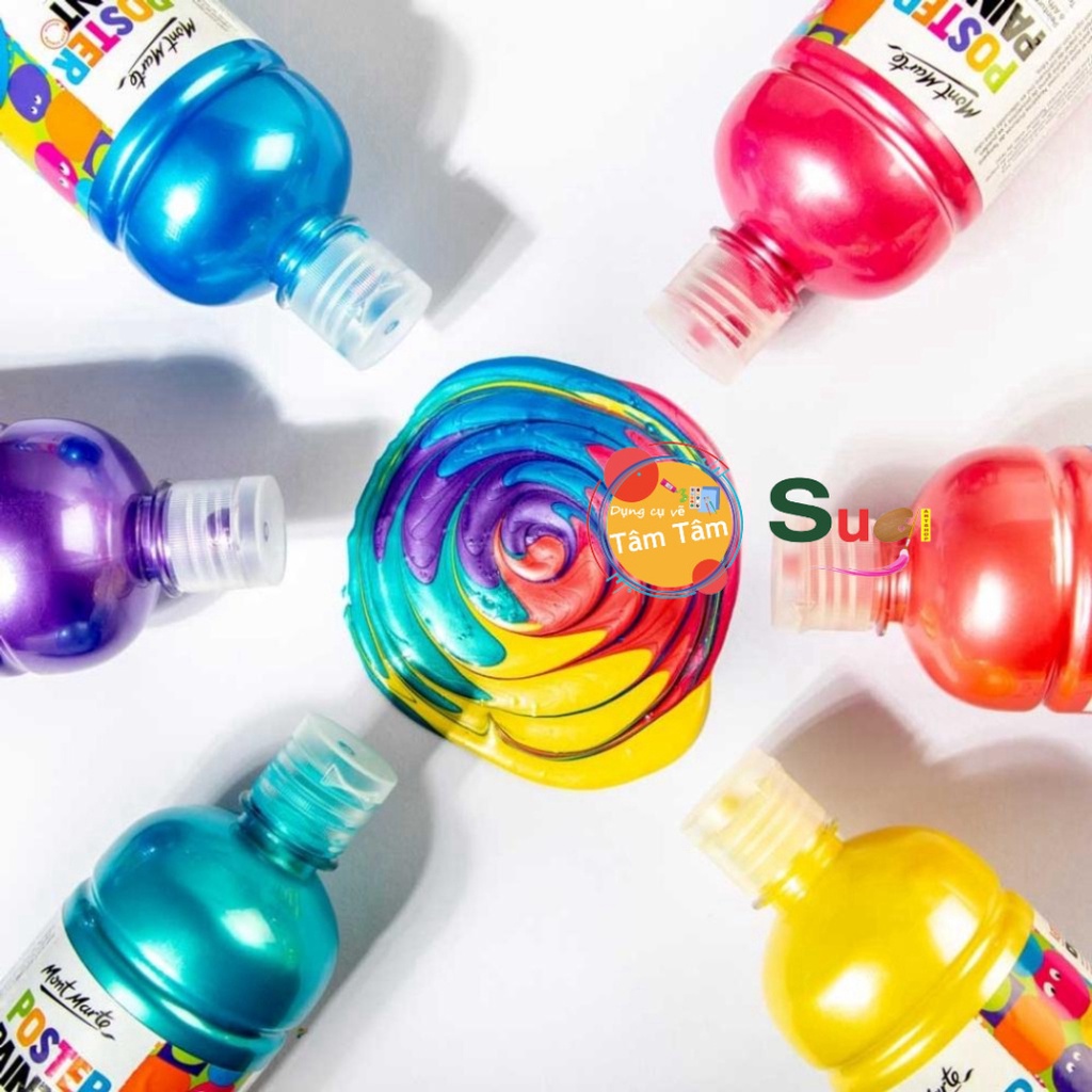 [ TÂM TÂM ] Màu Poster Paint Mont Marte 500ml ( Metallic Poster , Fluoro Poster )
