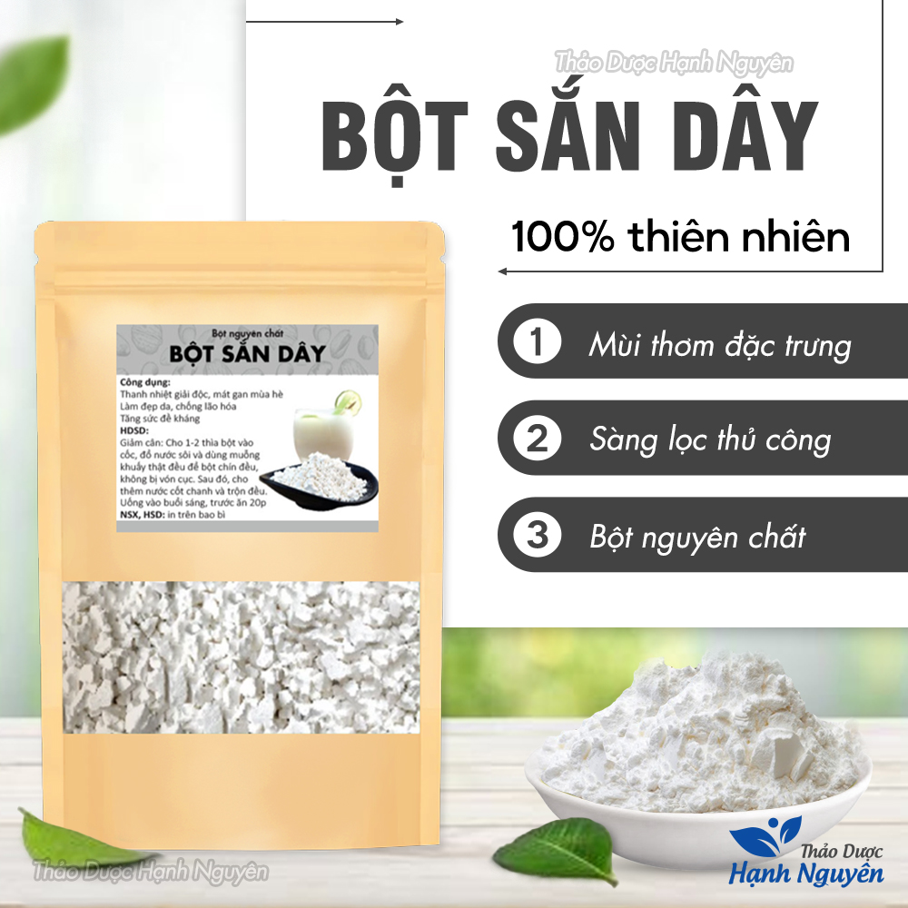 Bột sắn dây nguyên chất 500g, nhà làm, sắn dây ta, không pha trộn, giúp thanh nhiệt, tốt cho sức khoẻ