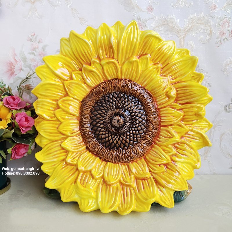 Bình thủ công họa tiết Hoa Hướng Dương