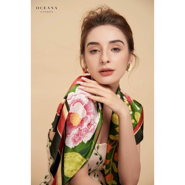 Oceana London - Khăn lụa vuông Devon Scarf