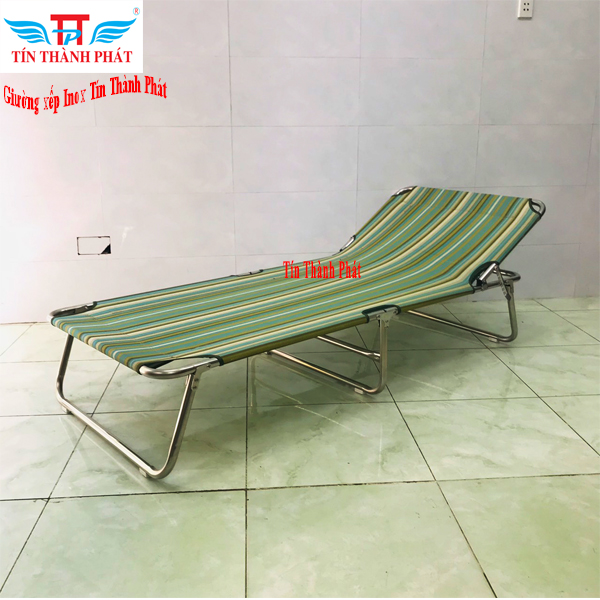 Giường xếp Inox Tín Thành Phát – Vải giường thoáng mát, gấp gọn tiện lợi, dễ dàng vệ sinh không thấm nước
