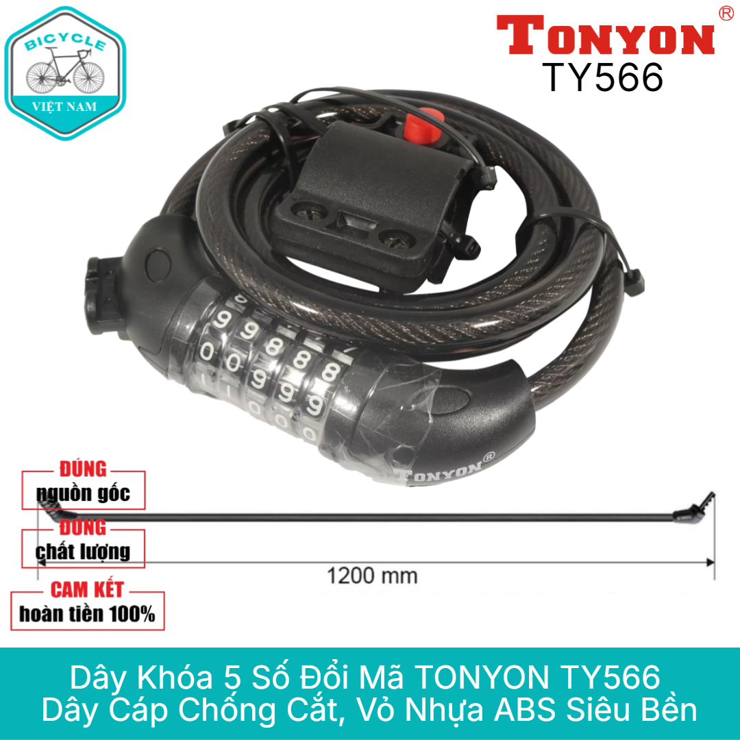 Tonyon Ty566 5-Digit Code Changing Bicycle Lock – Safe, Durable, Easy to Use