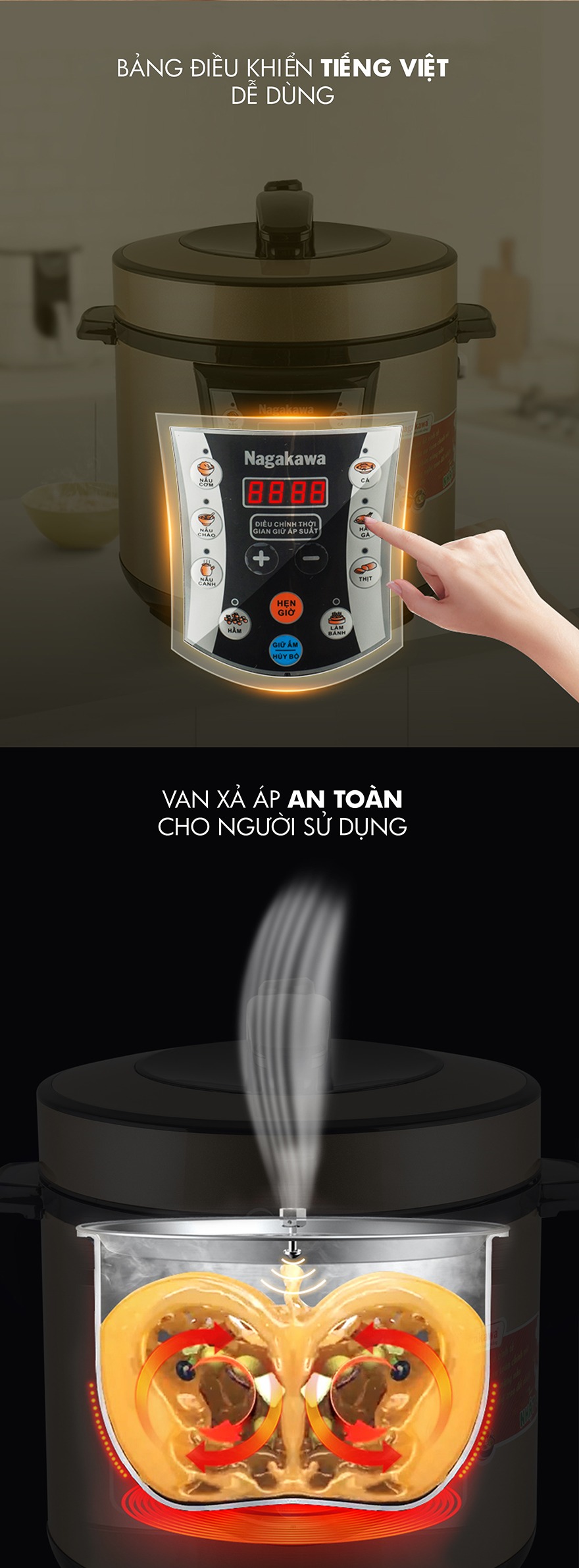 NỒI ÁP SUẤT CAO CẤP NAGAKAWA NAG0202
