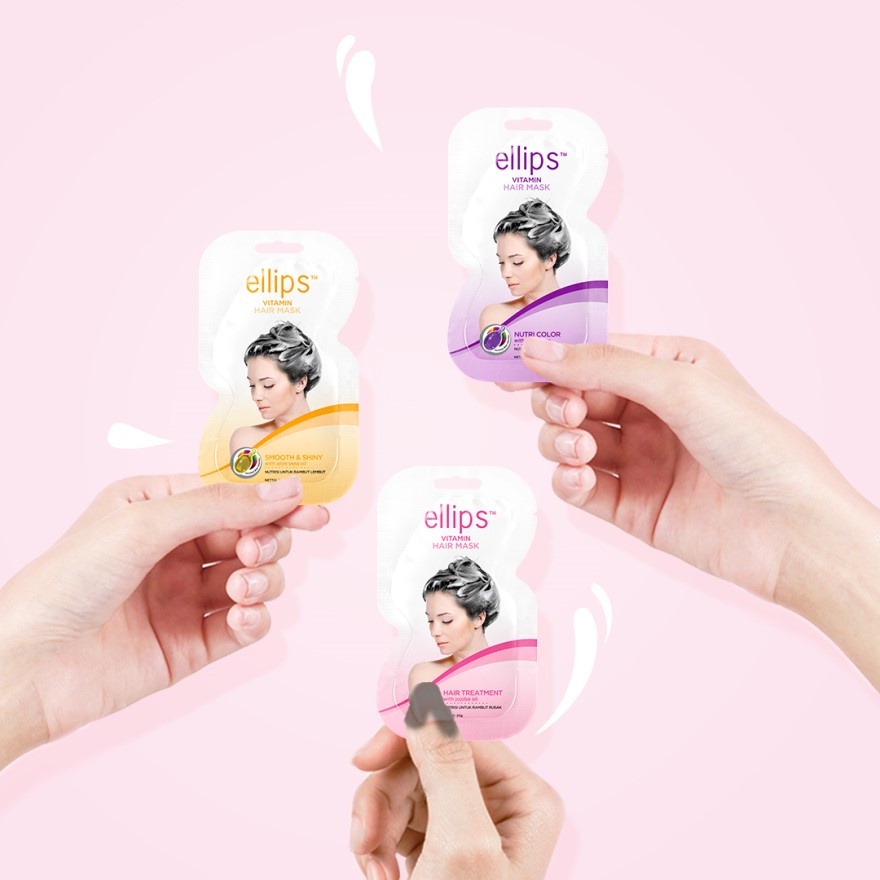 Kem Ủ Tóc Ellips Hair Mask 20g (Dòng Phục Hồi Hư Tổn Màu Hồng)