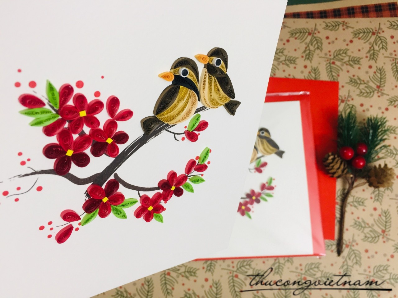 Thiệp quilling Tết