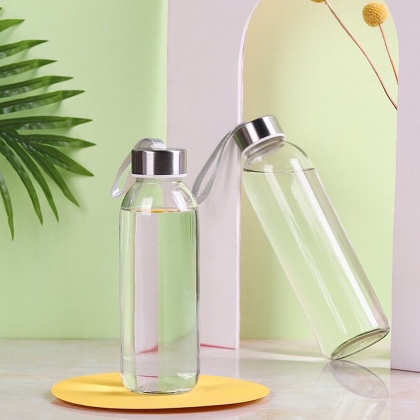 bình nước thủy tinh 300ml dây xách combo 10 chai