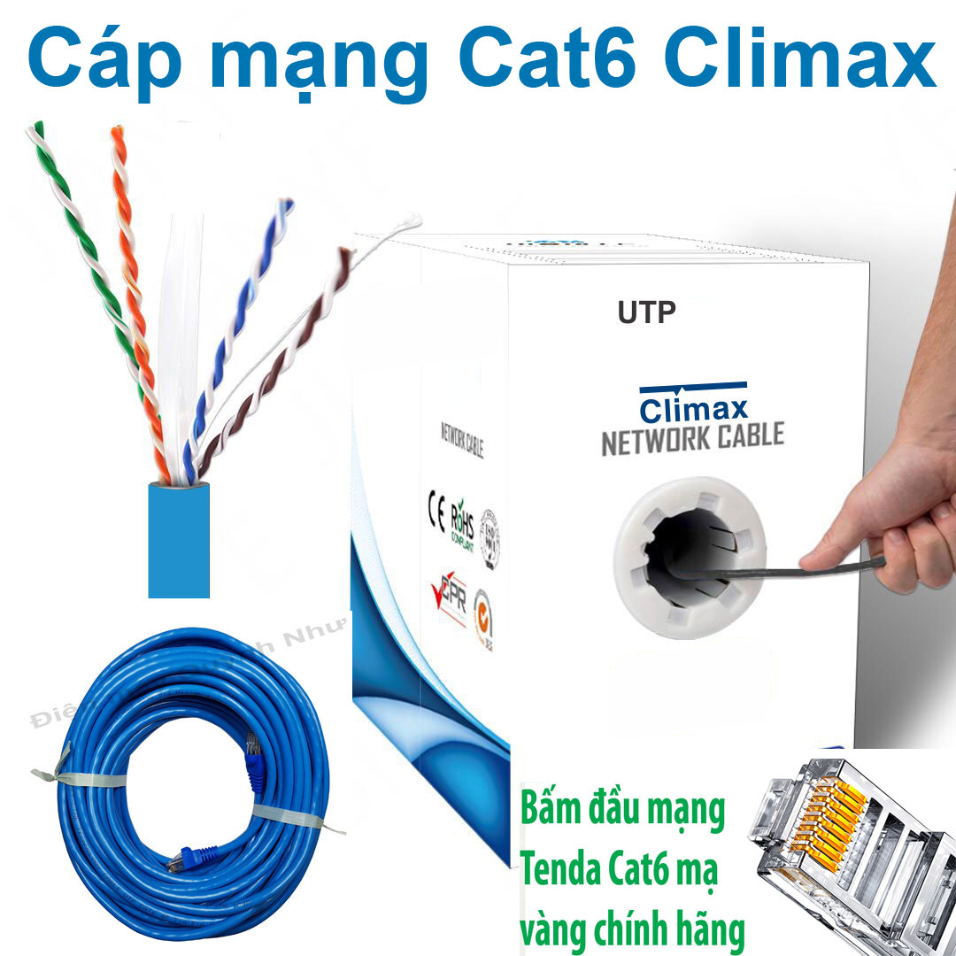 [HCM] 60m đến 100m CÁP MẠNG CLIMAX UTP CAT6 CCA - – cáp lan, dây lan