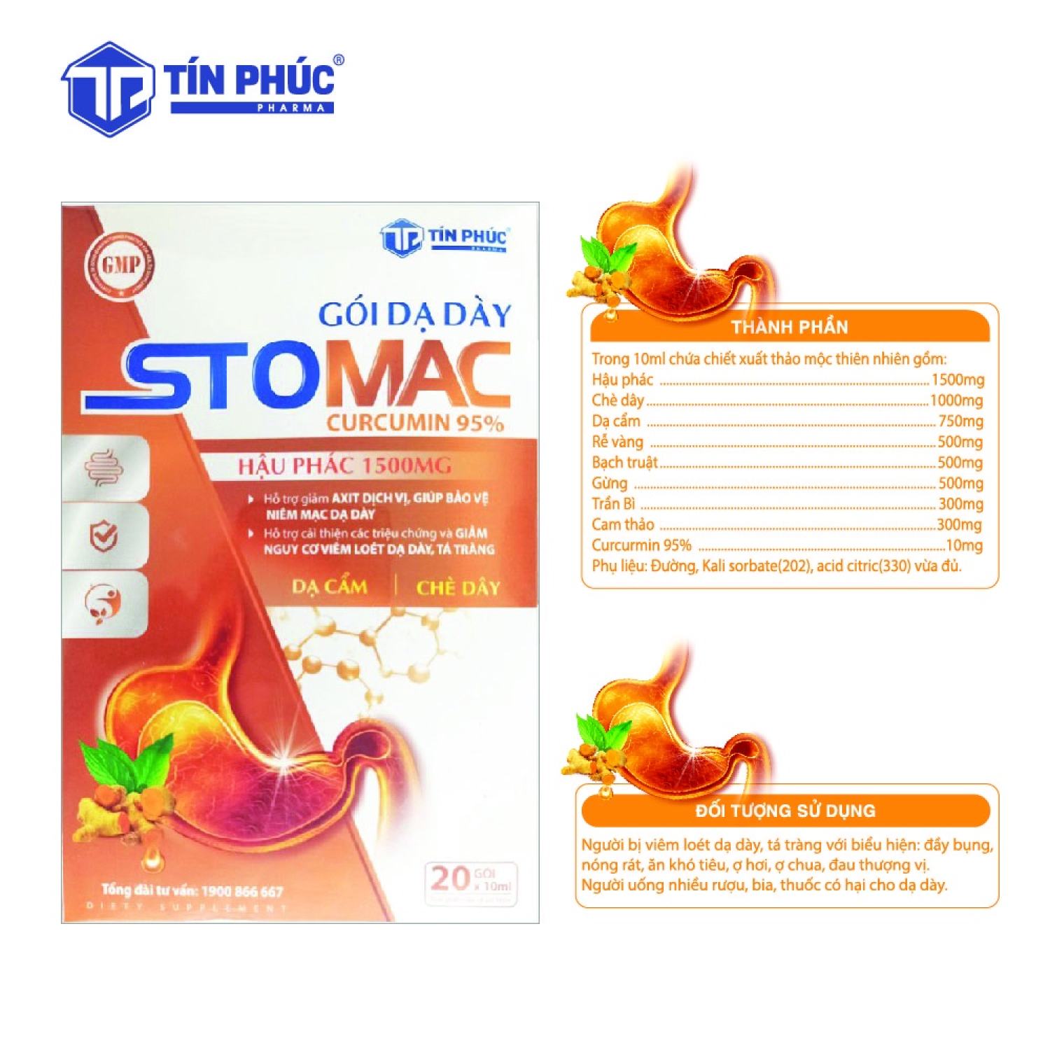 Gói dạ dày Stomac Curcumin 95%