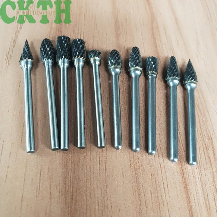 Bộ 10 mũi mài , khắc,rũa vonfram đa năng