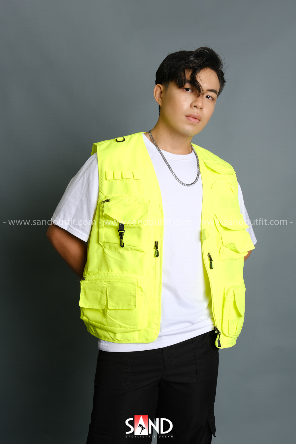Áo Gile Túi Hộp - Xanh neon